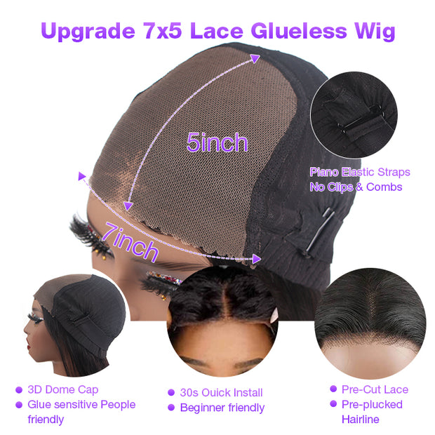 Hermosa Bye-Bye Knots Wig 7x5 Glueless Lace Wig With Pre Bleached Knots Plucked Hairline