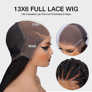 13x6 Full Lace Frontal Water Wave Wig Pre Bleached Glueless Lace Human Hair Wigs Super Secure