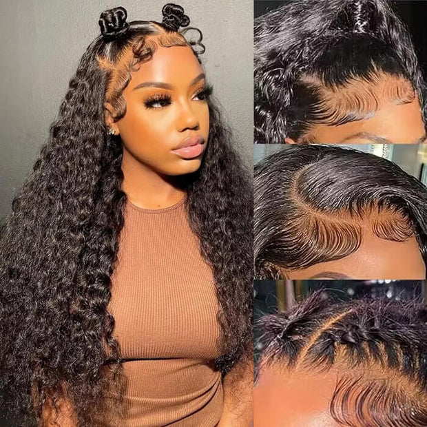 [2Wigs 26inch] Deep Wave & Silky Straight Pre Cut & Plucked & Bleached Ready To Go Wig