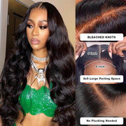 Knot Bleaching | Glueless Wear & Go Wigs 8x5 Pre Cut HD Lace Closure Wigs with Pre Plucked Hairline