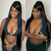 Bleached Knots 13x6 Full Lace Frontal Wigs Human Hair Pre Plucked 180% Density Glueless Straight Wig