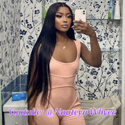 Hermosa Pre Bleached Knots Silky Straight Human Hair Wig Invisible HD Lace Front Wig