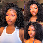 250% Density Popping Curly HD Lace Front Wigs Pre bleached Glueless Ready To Go Human Hair Wigs