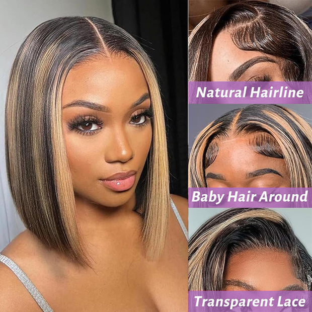 2 Wigs Set | 13x4 HD Lace Frontal Wig & M1b/27 Blonde Highlight 5x5 HD Lace Human Hair Wig