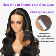 13x4 Ear To Ear Lace Frontal Straight & Body Wave Wig With Blonde Highlights Pre-All Glueless Wig