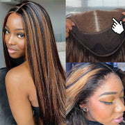 Glueless Wear & Go Wig Upgrade 8*5 Pre Cut HD Lace Closure Wigs #P1B/30 Balayage Highlight Color