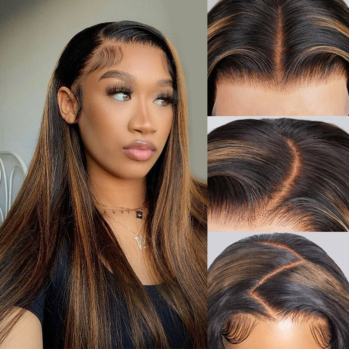 Blonde Highlights Body Wave 13x4 Lace Frontal Wig 100% Human  display picture 2