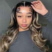 #1B/27 Blonde Highlight Body Wave 8x5 HD Glueless Lace Wig 100% Human Hair Pre Plucked  Natural Hairline 10A Quality