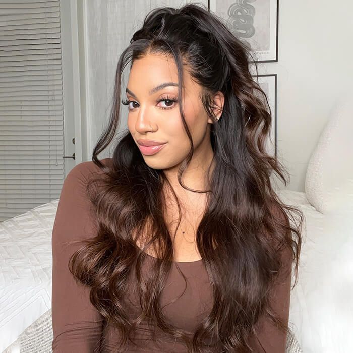 Ombre 1B/4 Brown Body Wave Invisi-String Snug Fit 360 Lace Frontal Wig Pre-Everything