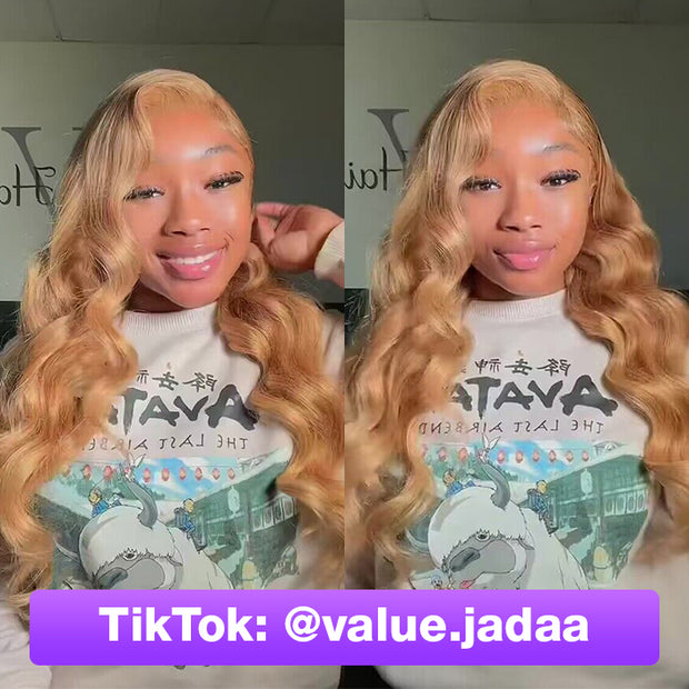 Body Wave #27 Colored HD Lace Human Hair Wigs For Women Honey Blonde 13*4 13*6 Lace Frontal Wigs