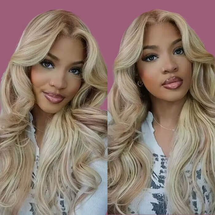 Brown Wig With Blonde Highlights Wigs #18/613 HD Transparent 13x4 13x6 Lace Frontal Wig