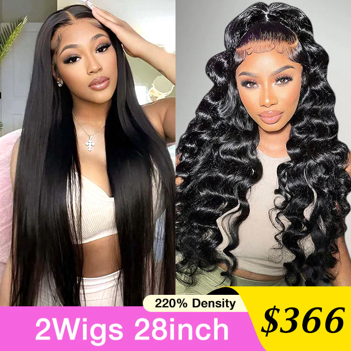 2Wigs 28inch] Silky Straight & Loose Wave Ready To Go Pre  display picture 1