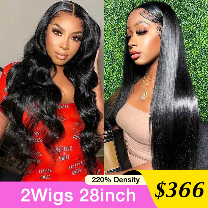 2Wigs 28inch] Body Wave & Silky Straight Glueless Put On  display picture 2
