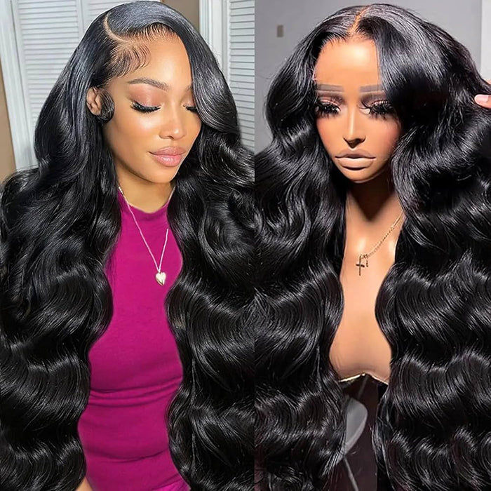 Full 300% Density Body Wave Glueless Wig 13x4 HD Lace Front Wig Pre Plucked Hairline 100% Real Human Hair Wig