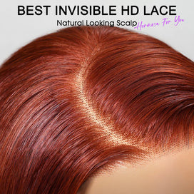 Reddish Brown Body Wave Glueless 13x4 Frontal Pre Cut HD Lace Wig Human Hair S M L Cap