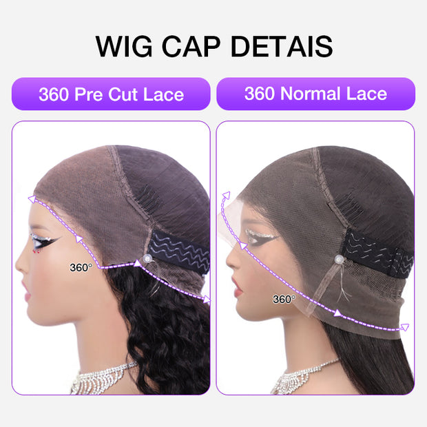 Snug Fit 360 Full Lace Frontal Curly Wig Pre Bleached 360 Lace Frontal ...