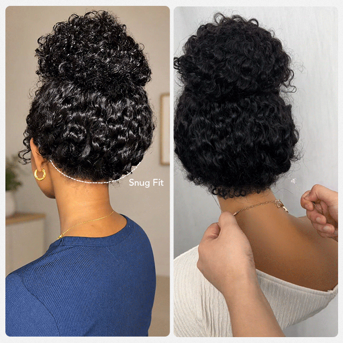 Water Wave Invisi-String Snug Fit 360 Skin HD Lace Frontal Wig Glueless Pre Bleached Human Hair Wig