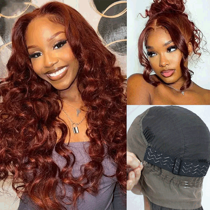 33 reddish brown 360 lace wigs