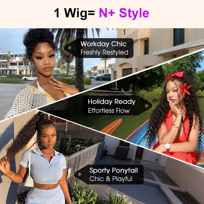 Kinky Curly 360 Fit Wear Go Wigs Bleached Knots Glueless Human Hair Wigs With Invisi String