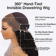 Kinky Edges Hairline Glueless Kinky Straight HD Lace Front Human Hair Wigs Pre Bleached