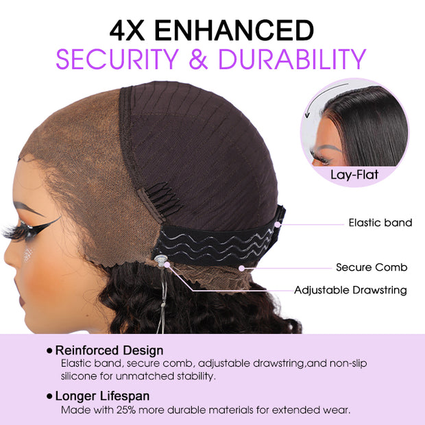 Black to Brown Ombre Kinky Straight 360 Skin Lace Frontal Invisi String Pre Everything Glueless Long Wig