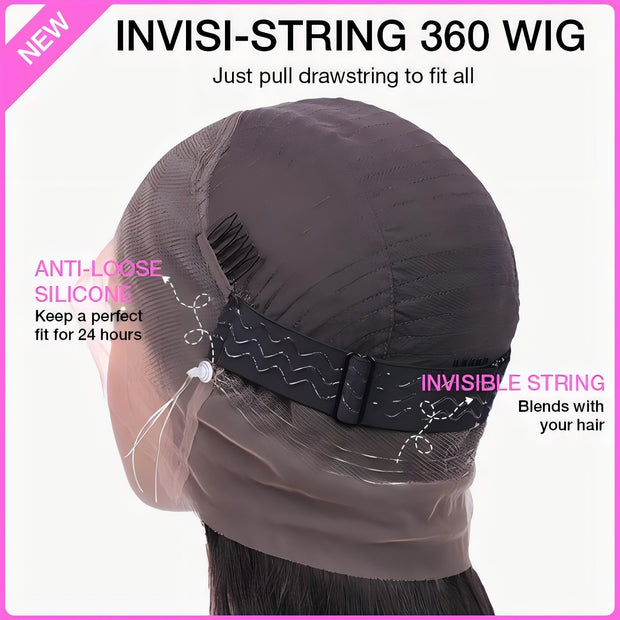 Invisible-String Snug Fit 360 Full Lace Front Wigs Pre Plucked Loose Wave HD Lace Human Hair Wigs