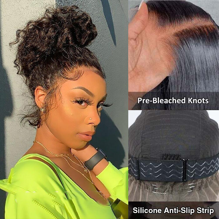 Upgrade Hidden-Strap Snug Fit 360 HD Lace Frontal Curly Glueless Human Hair Wig