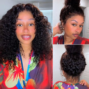 Free Wig Inside | 4C Curly Edges Invisi-String Snug Fit 360 Lace Frontal Curly Wigs Bleached Knots Pre Cut Lace Wigs