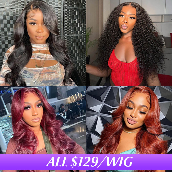 $129 For 5x5 HD Lace Closure Wigs 13x4 Transparent Hd Lace Front Wig