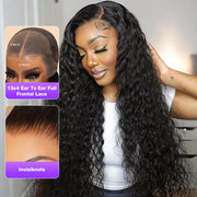 13x4 Lace Frontal Water Wave Wig Pre Bleached Glueless Lace Human Hair Wigs Super Secure