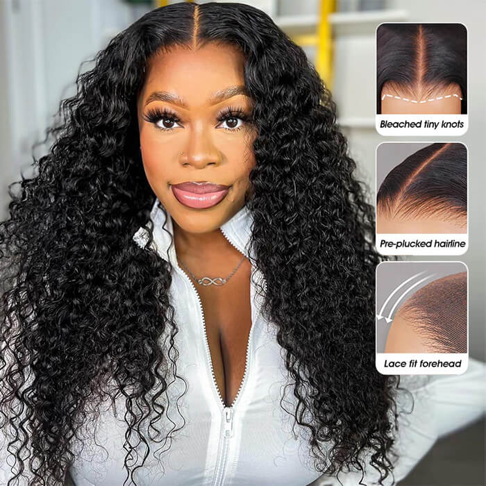 2Wigs 26inch] Kinky Straight & Deep Wave 3S Quick Intall Pre