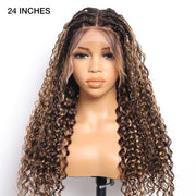 Glueless Pull Go Drawstring 13x6 HD Lace Frontal Colored Boho Braided Wigs for Black Women