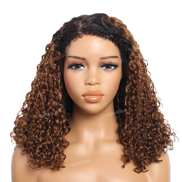 4C Edges Hairline Glueless Lace Front Wig High Quality Ombre Black Brown HD Lace Human Hair Wigs For Women