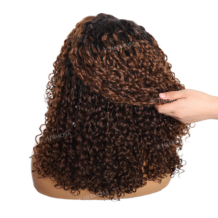 4C Edges Hairline Glueless Lace Front Wig High Quality Ombre Black Brown HD Lace Human Hair Wigs For Women