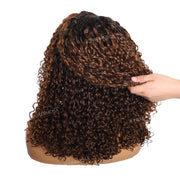 4C Edges Hairline Glueless Lace Front Wig High Quality Ombre Black Brown HD Lace Human Hair Wigs For Women