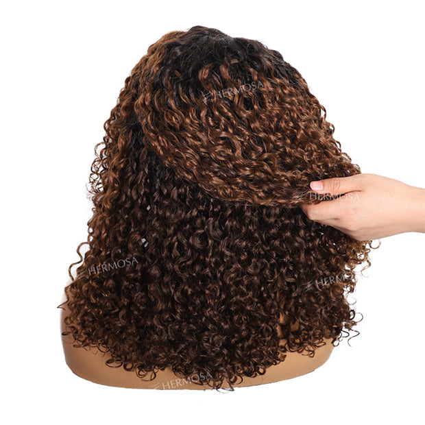 4C Edges Hairline Glueless Lace Front Wig High Quality Ombre Black Brown HD Lace Human Hair Wigs For Women