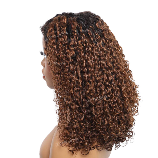 4C Edges Hairline Glueless Lace Front Wig High Quality Ombre Black Brown HD Lace Human Hair Wigs For Women