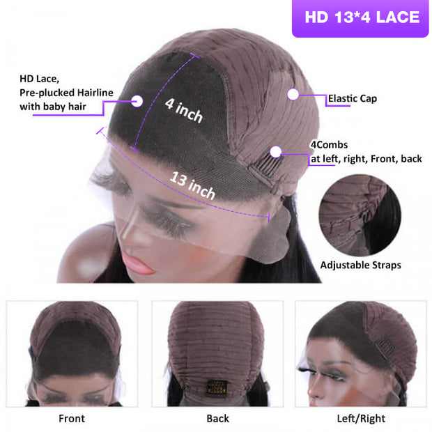 4/27 Highlights Honey Blonde Wig 13*4 HD Lace Front Human Hair Colored Wigs For Women