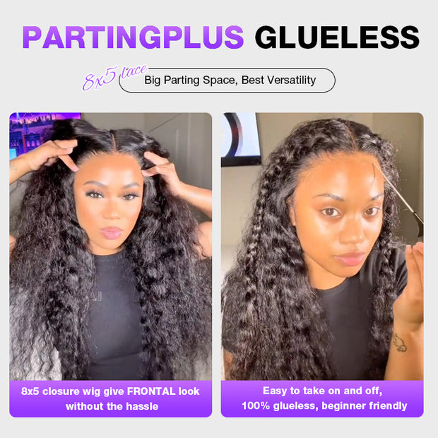 Glueless Deep Wave Easy-Wear 8x5 Pre-Cut Lace Closure Human Hair Wig Beginner-Friendly