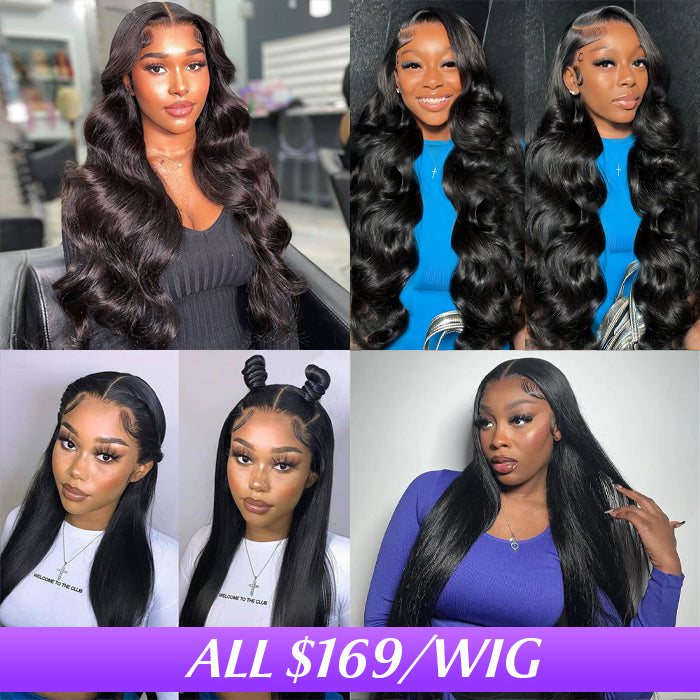 $169 For 13x4 13x6 HD Lace Front Human Hair Long Wigs