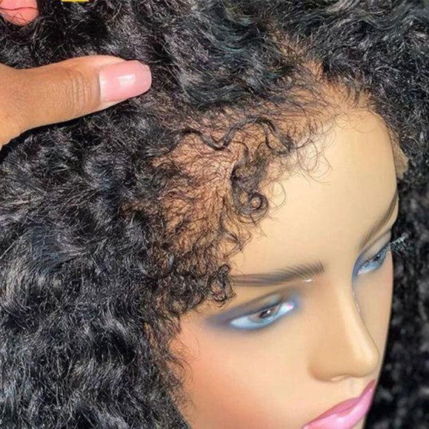 4C Edges Hairline Wig 13x4 HD Lace Front Wigs Human Hair With Curly Baby Hair Realistic Hairline