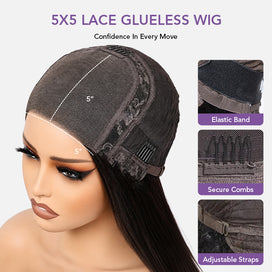 Layered Curly Wig Brown Auburn Color Double Drawn Human Hair Wigs 250% Density Glueless Drawstring 5x5 HD Lace