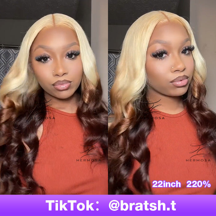 613 Blonde Ombre Lace Front Wig Brazilian Body Wave Human  display picture 2