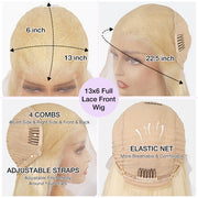 613 Blonde 13x6 Full Lace Frontal Straight  Wigs Pre Plucked HD Lace Human Hair Wigs For Women