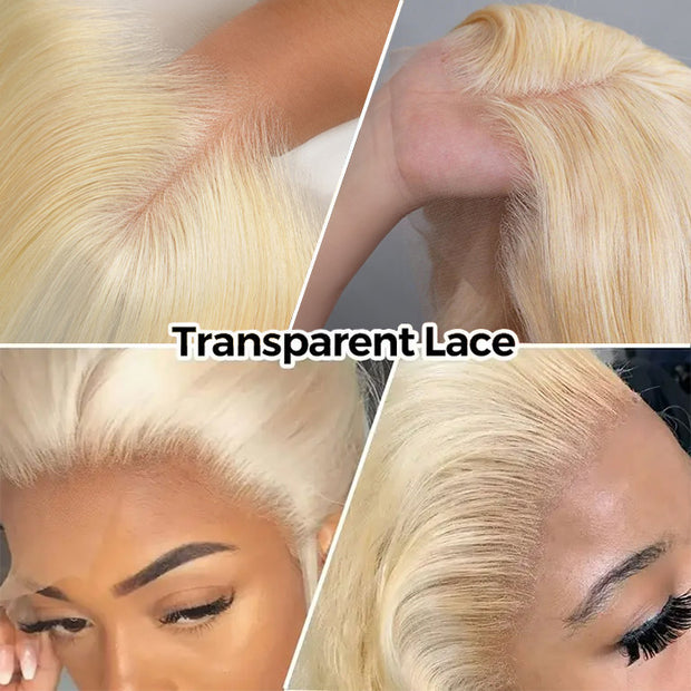 #613 Blonde Wig Glueless 5x5 HD Lace Closure Wig Blonde Human Hair Wigs 220% Density