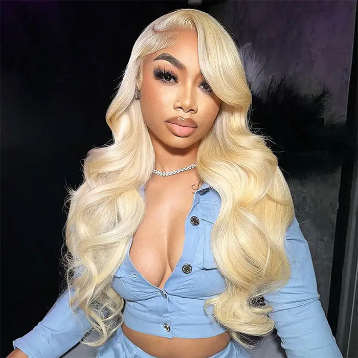 #613 Blonde Body Wave Pull Go Drawstring 5x5 13x6 Lace Front Glueless Wig Pre Cut HD Lace Human Hair For Women