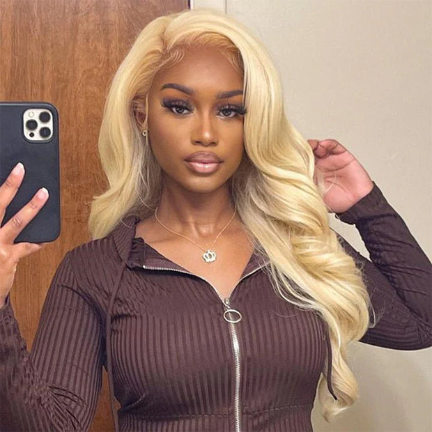 #613 Blonde Wig Glueless 5x5 HD Lace Closure Wig Blonde Human Hair Wigs 220% Density