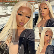 #613 Blonde Wig Glueless 5x5 HD Lace Closure Wig Blonde Human Hair Wigs 220% Density