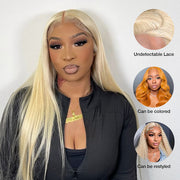 #613 Blonde Wig Glueless 5x5 HD Lace Closure Wig Blonde Human Hair Wigs 220% Density