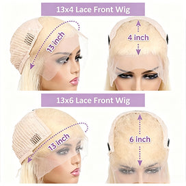 613 Blonde Straight Pull And Go Drawstring 13x6 HD Lace Front Human Hair Wigs Pre Plucked